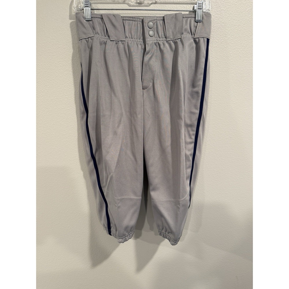 Adidas Youth Icon Pro Pipe Knee Length Baseball Pants Gray/Navy Blue‎ XL